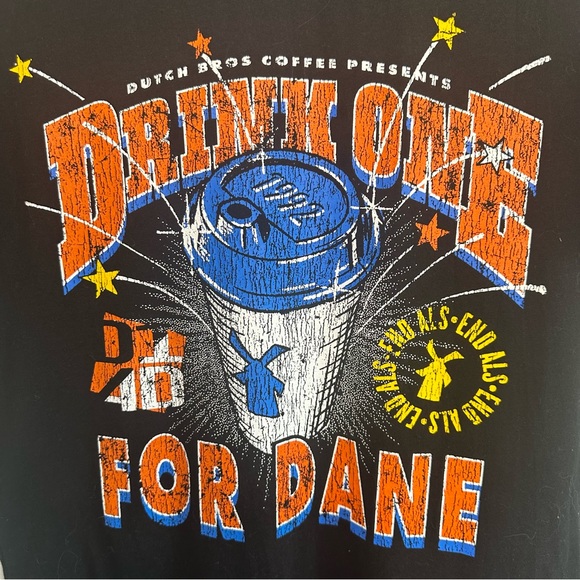 Dutch Bros “Drink One For Dane” 2024 Black SMALL+MEDIUM+LARGE +XXL+XXXL DB 1992 - Picture 3 of 7